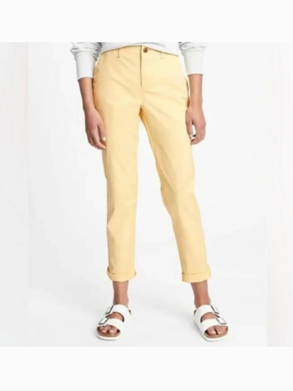 Gap Women's Girlfriend Khaki Casual Chino Pants in Butter Yellow Size 14
